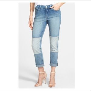 NYDJ Karmin Knee Patch Skinny Boyfriend Jeans sz 6